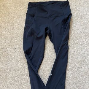 1 pair lululemon fast and free high rise tight 25” black size 6 leggings